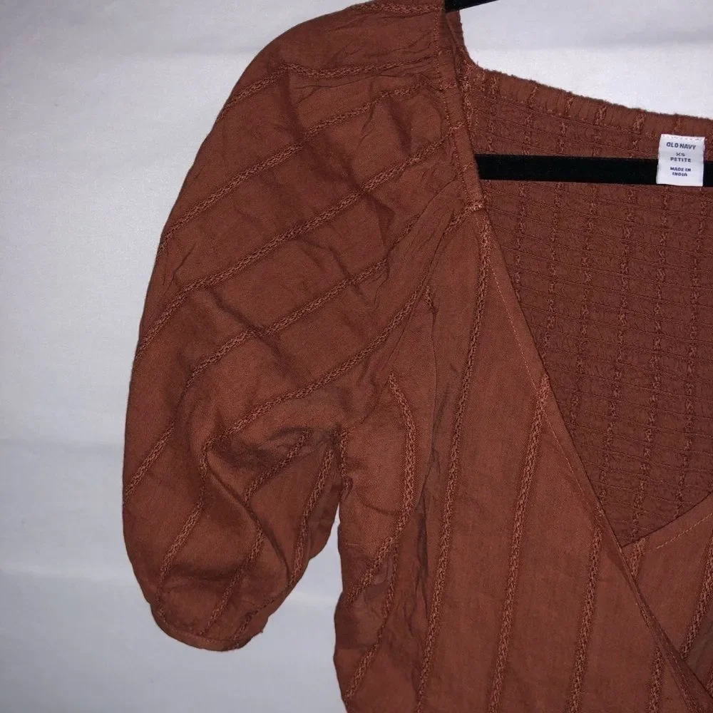 Old Navy Burnt Orange Wrap Top NWT